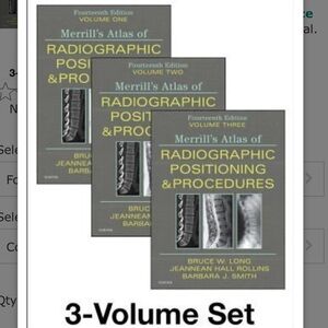Merrill’s 3 Volume Set 14th Edition Radiologic Technology Text Books